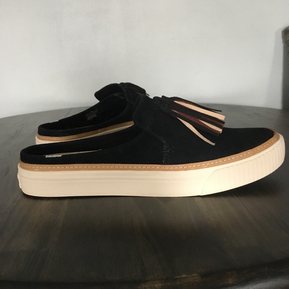 Toms sunrise black slide mule